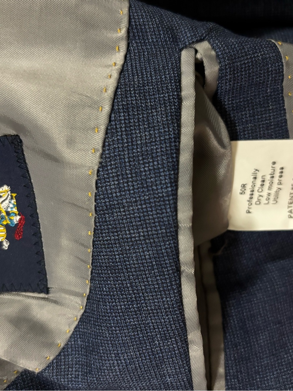 Hart Schaffner Marx Navy Blazer with Light Gray Lining